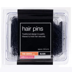 Salon Services Fine Waved Pin - Black - Pack Of 1000